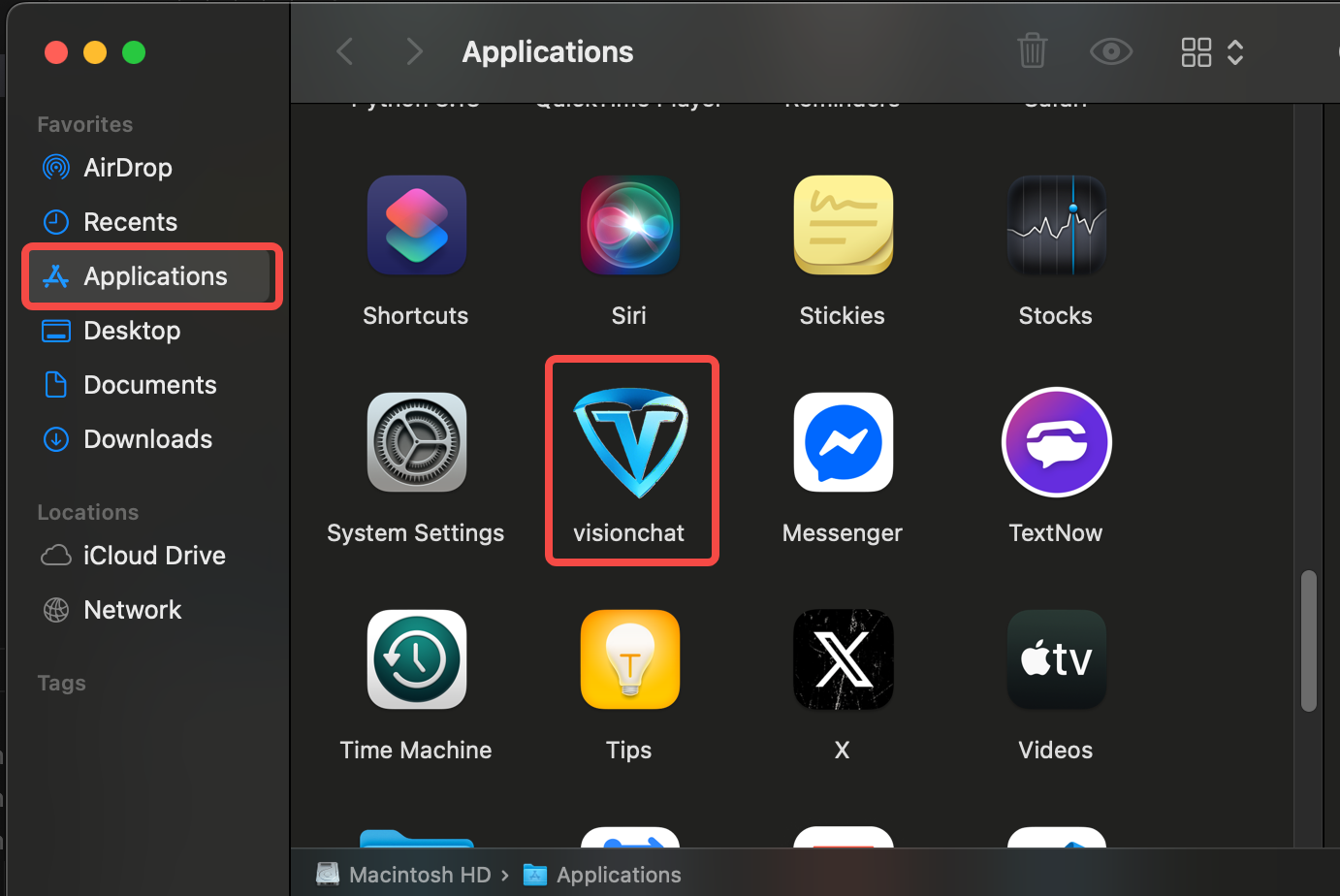 Find App in Finder